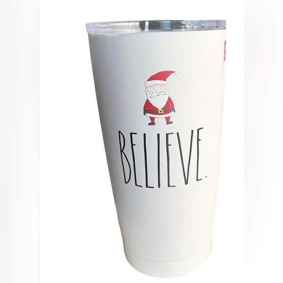 NWT Rae Dunn Santa BELIEVE Stainless Steel Insulated Tumbler - Picture 1 of 3